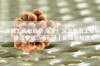 深圳工资加班费(涨了！深圳最低工资标准调整到2360元/月｜新闻圳知道)