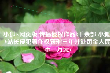 小狐tv网页版(传播侵权作品8千余部 小狐TV站长侵犯著作权获刑三年并处罚金人民币一万元)