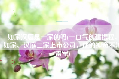 如家汉庭是一家的吗(一口气创建携程、如家、汉庭三家上市公司，他的神奇不输雷军)