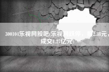 300104乐视网股吧(乐视网跌停，报2.38元，成交1.27亿元)