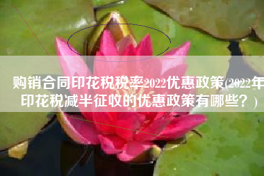 购销合同印花税税率2022优惠政策(2022年印花税减半征收的优惠政策有哪些？)