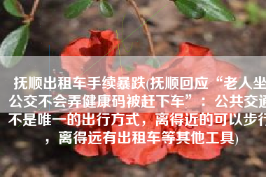 抚顺出租车手续暴跌(抚顺回应“老人坐公交不会弄健康码被赶下车”：公共交通不是唯一的出行方式，离得近的可以步行，离得远有出租车等其他工具)