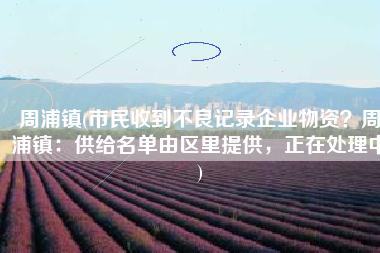 周浦镇(市民收到不良记录企业物资？周浦镇：供给名单由区里提供，正在处理中)