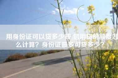 用身份证可以贷多少钱(信用贷的额度怎么计算？身份证最多可贷多少？)