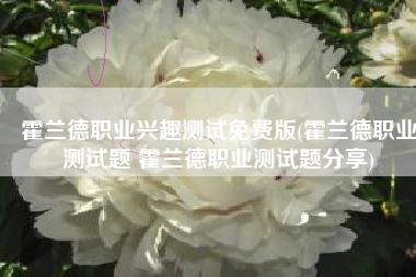 霍兰德职业兴趣测试免费版(霍兰德职业测试题 霍兰德职业测试题分享)