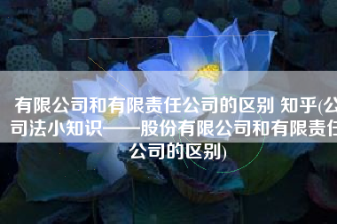 有限公司和有限责任公司的区别 知乎(公司法小知识——股份有限公司和有限责任公司的区别)