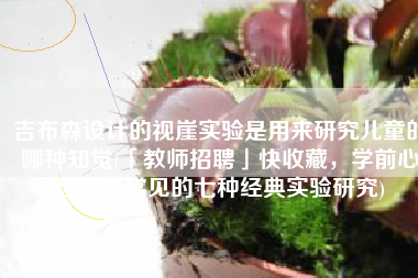 吉布森设计的视崖实验是用来研究儿童的哪种知觉(「教师招聘」快收藏，学前心理学中常见的七种经典实验研究)