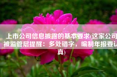上市公司信息披露的基本要求(这家公司被监管层提醒：多处错字，编制年报要认真)