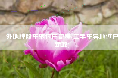 外地牌照车辆过户流程(二手车异地过户新政)