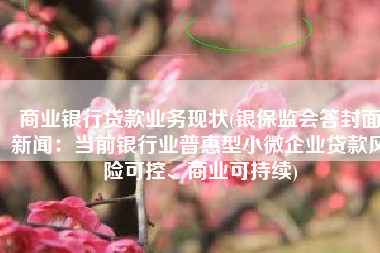 商业银行贷款业务现状(银保监会答封面新闻：当前银行业普惠型小微企业贷款风险可控、商业可持续)
