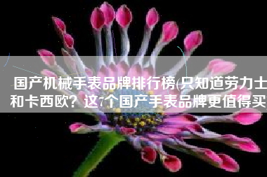 国产机械手表品牌排行榜(只知道劳力士和卡西欧？这7个国产手表品牌更值得买)