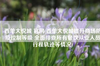 西单大悦城 官网(西单大悦城提升商场防疫控制等级 全面排查所有餐饮从业人员行程轨迹等情况)