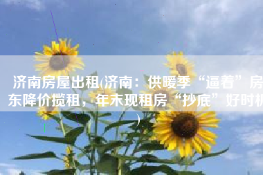 济南房屋出租(济南：供暖季“逼着”房东降价揽租，年末现租房“抄底”好时机)