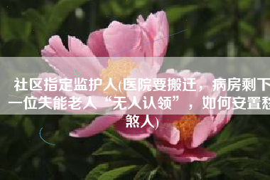 社区指定监护人(医院要搬迁，病房剩下一位失能老人“无人认领”，如何安置愁煞人)