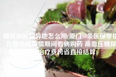 糖尿病补助异地怎么用(厦门10条医保举措方便市民疫情期间看病购药 高血压糖尿病等治疗费跨省直接结算)