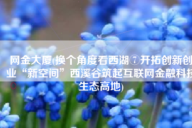 网金大厦(换个角度看西湖⑦开拓创新创业“新空间”西溪谷筑起互联网金融科技生态高地)