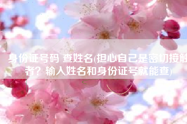 身份证号码 查姓名(担心自己是密切接触者？输入姓名和身份证号就能查)