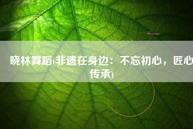 晓林舞蹈(非遗在身边：不忘初心，匠心传承)