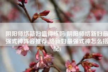 阴阳师络新妇值得练吗(阴阳师络新妇最强式神阵容推荐 络新妇最强式神怎么搭配)