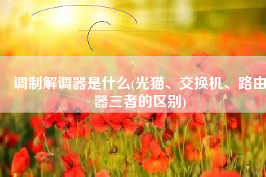 调制解调器是什么(光猫、交换机、路由器三者的区别)