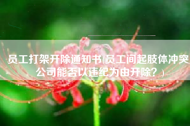 员工打架开除通知书(员工间起肢体冲突，公司能否以违纪为由开除？)