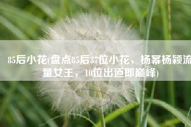 85后小花(盘点85后37位小花，杨幂杨颖流量女王，10位出道即巅峰)