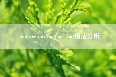 venture out(for fear that用法分析)