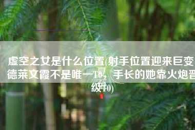 虚空之女是什么位置(射手位置迎来巨变，德莱文霞不是唯一T0，手长的她靠火炮晋级T0)