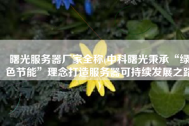 曙光服务器厂家全称(中科曙光秉承“绿色节能”理念打造服务器可持续发展之路)