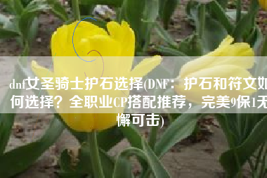 dnf女圣骑士护石选择(DNF：护石和符文如何选择？全职业CP搭配推荐，完美9保1无懈可击)