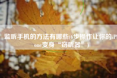 监听手机的方法有哪些(6步操作让你的iPhone变身“窃听器”)