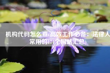 机构代码怎么查(高效工作必备：法律人常用的174个网站汇总)