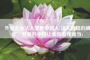 外资企业法人变更中国人(法人国籍的确定：开放的中国让美国羞愧难当)