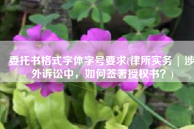 委托书格式字体字号要求(律所实务 | 涉外诉讼中，如何签署授权书？)
