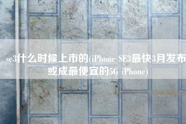 se3什么时候上市的(iPhone SE3最快3月发布 或成最便宜的5G iPhone)