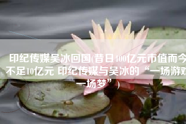印纪传媒吴冰回国(昔日400亿元市值而今不足10亿元 印纪传媒与吴冰的“一场游戏一场梦”)