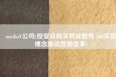 mediaV公司(按受众购买将成趋势 360实效理念驱动营销变革)