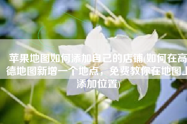 苹果地图如何添加自己的店铺(如何在高德地图新增一个地点，免费教你在地图上添加位置)