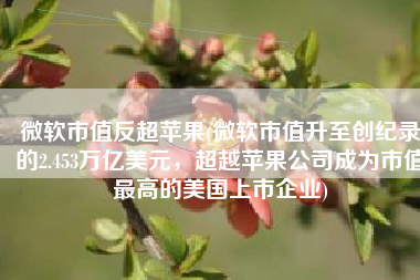 微软市值反超苹果(微软市值升至创纪录的2.453万亿美元，超越苹果公司成为市值最高的美国上市企业)