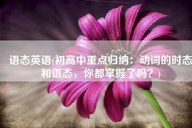 语态英语(初高中重点归纳：动词的时态和语态，你都掌握了吗？)
