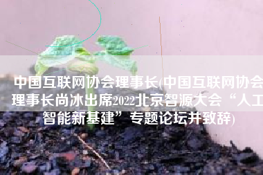 中国互联网协会理事长(中国互联网协会理事长尚冰出席2022北京智源大会“人工智能新基建”专题论坛并致辞)