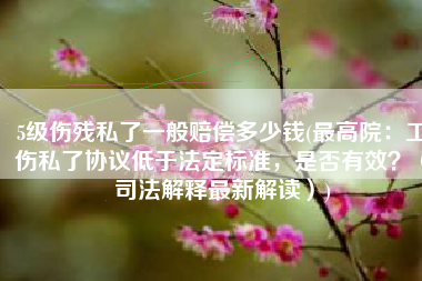 5级伤残私了一般赔偿多少钱(最高院：工伤私了协议低于法定标准，是否有效？（司法解释最新解读）)