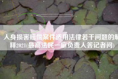 人身损害赔偿案件适用法律若干问题的解释2021(最高法民一庭负责人答记者问)