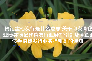 簿记建档发行是什么意思(关于印发《企业债券簿记建档发行业务指引》及《企业债券招标发行业务指引》的通知)