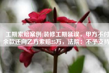 工期索赔案例(装修工期延误，甲方不付余款还向乙方索赔25万，法院：不予支持)