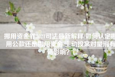 挪用资金罪2021司法最新解释(如何认定挪用公款还是挪用资金 主动投案对量刑有何影响？)