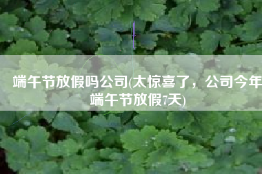 端午节放假吗公司(太惊喜了，公司今年端午节放假7天)