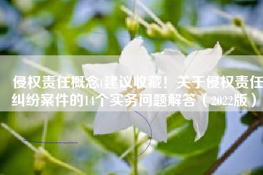 侵权责任概念(建议收藏！关于侵权责任纠纷案件的14个实务问题解答（2022版）)