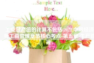 工业总产值的计算不包括(2022 中级经济师工商管理章节核心考点-第五章 生产管理)