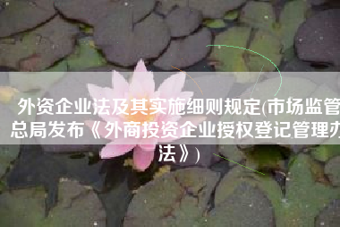 外资企业法及其实施细则规定(市场监管总局发布《外商投资企业授权登记管理办法》)